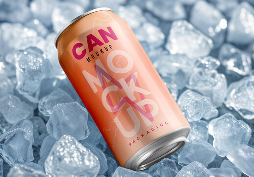 Aluminum Can in Ice Mockup 03
