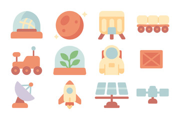 Space exploration vector illustration: flat style design for science projects and educational materials