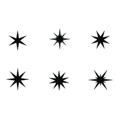 Obraz premium Black Star Icons Collection with Multiple Points - Vector Decorative Shapes for Design and Illustration