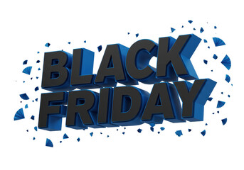 Isolated Black Friday Blue Lettering Offer