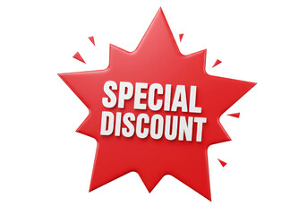 Isolated Special Discount Promotion Sale Red Star