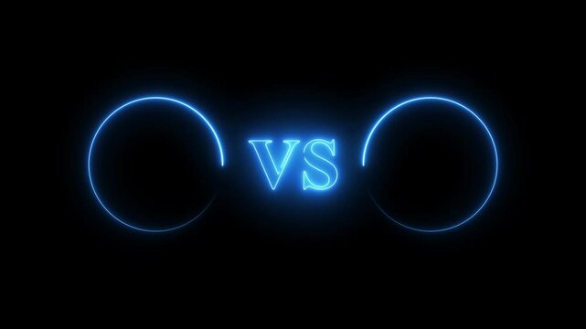 Vs Icon Neon Circle Frame Seamless Animation Background. Play and War Concept Animation of Two Countries.
