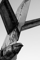 Detail of an old abandoned military plane	