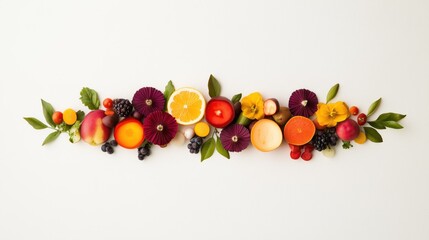 Vibrant Fresh Fruit and Vegetable Medley, Top View