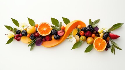 Vibrant Fresh Fruit and Vegetable Medley, Top View