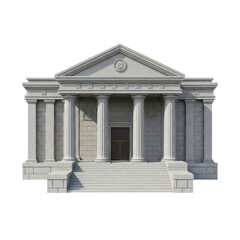 Obraz premium Grand neoclassical building with columns and pediment front view