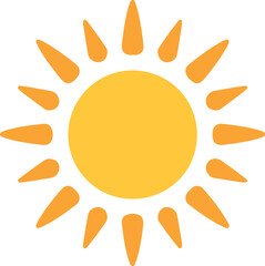 Cheerful sun icon in bold modern flat style