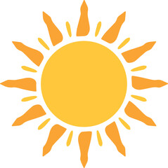 Bold line sun icon with warm colors