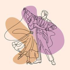 vector illustration of a dancing couple