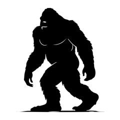 Bigfoot Silhouette – Mythical Cryptid Creature Vector

