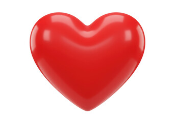 Obraz premium Isolated Glossy Red Heart Symbol for Love and Valentine's Day