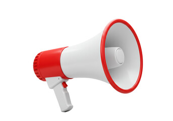 Isolated Red and White Megaphone for Loud Announcement