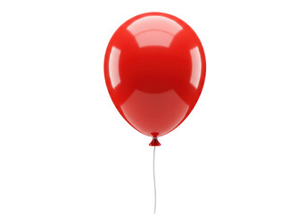 Isolated Shiny Red Balloon for Celebration and Party