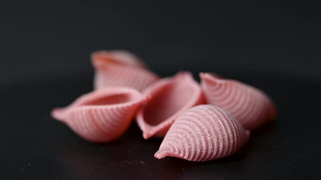 video colored pasta shells