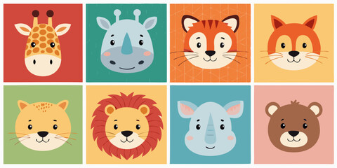 Fototapeta premium set of funny animals