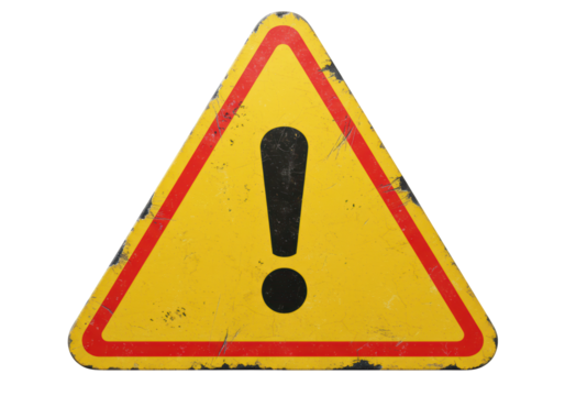 Isolated Yellow Triangle Warning Sign Exclamation Point