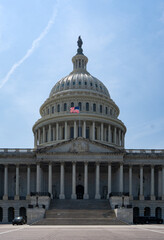 Obraz premium USA Capitol. Washington DC skyline featuring the Capitol. Senate and House USA building. USA government seat in District of Columbia. The Capitol building. Capital of democracy.