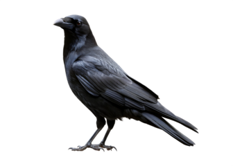 crow isolated on white background PNG ,AI GENERATED