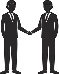 Fototapeta premium Silhouette of Two Businessmen in Suits Shaking Hands a Symbol of Partnership Agreement and Professional Corporate Collaboration and Unity