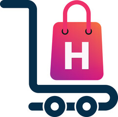 Modern Shopping Bag Trolley Logo