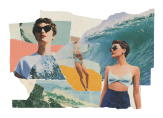 PNG Three portrait of woman collage sunglasses vintage.