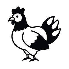 A charming vector illustration of a cartoon farm bird family, including a hen, rooster, and cute chicks, perfect for animal and nature-themed art