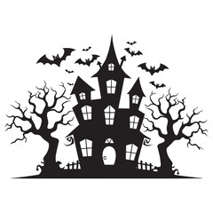 halloween house with bats