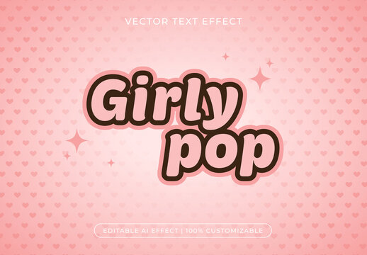 Pink and Brown Girly Text Effect