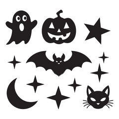 halloween icons set