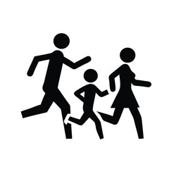 Dynamic vector silhouettes of running people and athletes illustrate the spirit of sport and competition