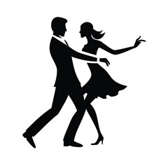 Romantic couple Dance silhouette design vector on white  background