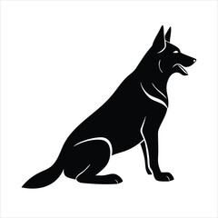 Silhouette of German Shepherd sitting