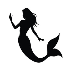 Silhouette of mermaid vector illustration