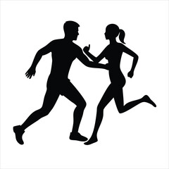 Dancing couple silhouette vector