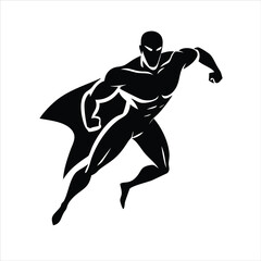 Superhero silhouette. powerful superhero in pose. Superhero silhouette art vector