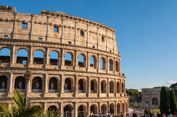 Obraz premium Colosseum in Rome, italy. Rome Architecture and Landmark. Rome Colosseum is One of the Main Attractions of the Rome and Italy.