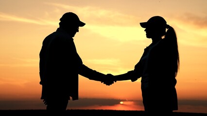 agriculture, agreement making deal handshake, work team team, business handshake silhouette, grain talk gesture holding cloudy men, lifestyle cereal professional communication concurrence freelance