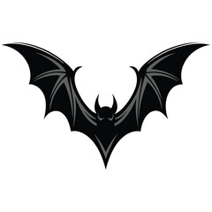 Fototapeta premium Halloween bats vector illustration with black silhouette wings vampire devil cartoon animal logo design symbol tattoo art fly night horror cute tribal heart icon