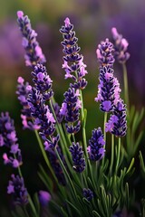 Obraz premium Beautiful Lavender Flowers Blooming in a Sunny Garden During Spring Season