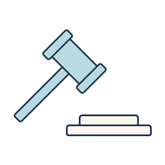 Gavel and Sound Block Vector Icon.
