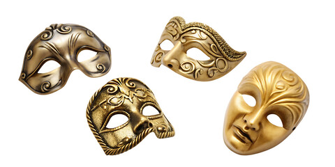 set of opera mask isolated on white background PNG ,AI GENERATED