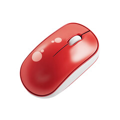 Red Wireless Mouse: A vibrant, isolated shot of a modern red wireless mouse, symbolizing connectivity and innovation in a streamlined design.