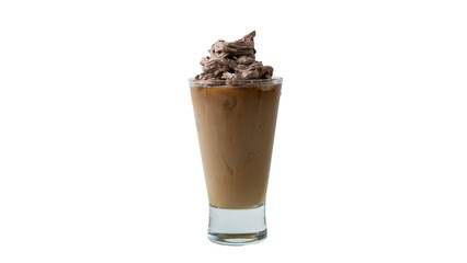cold coffee with ice and cream