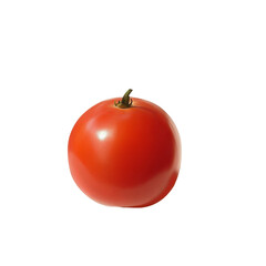 Tomato's Elegance: A perfect tomato, ripe and round, gleams with freshness, embodying nature's simple beauty.