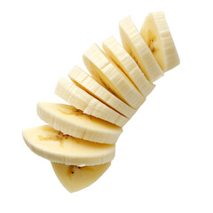 Slices of Banana: Delicious, fresh, and ready to enjoy, this image captures the inviting simplicity of a perfectly sliced banana.