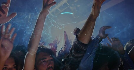 concertgoers raising arms initiating technology loading bar fingerprint locks securing access