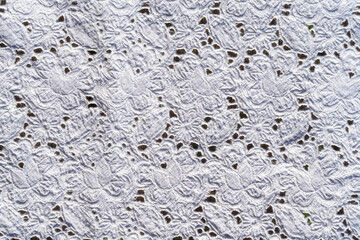 White fabric - roses