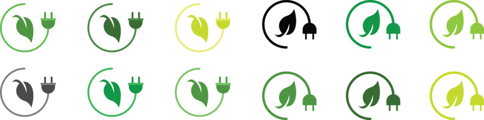 Eco Friendly Renewable Energy Icon – Green Power and Energy Saving Vector Illustration