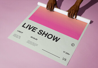 Poster Mockup with Folds