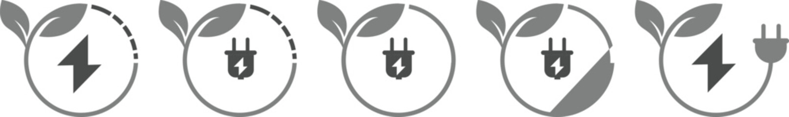 Eco Friendly Renewable Energy Icon – Green Power and Energy Saving Vector Illustration
